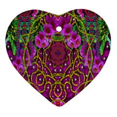 Star Of Freedom Ornate Rainfall In The Tropical Rainforest Ornament (heart) by pepitasart