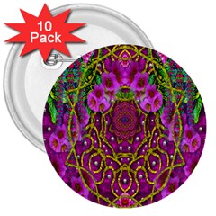 Star Of Freedom Ornate Rainfall In The Tropical Rainforest 3  Buttons (10 Pack)  by pepitasart