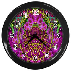 Star Of Freedom Ornate Rainfall In The Tropical Rainforest Wall Clock (black) by pepitasart