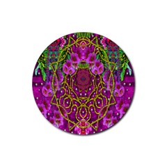 Star Of Freedom Ornate Rainfall In The Tropical Rainforest Rubber Round Coaster (4 Pack)  by pepitasart