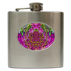 Star Of Freedom Ornate Rainfall In The Tropical Rainforest Hip Flask (6 Oz) by pepitasart