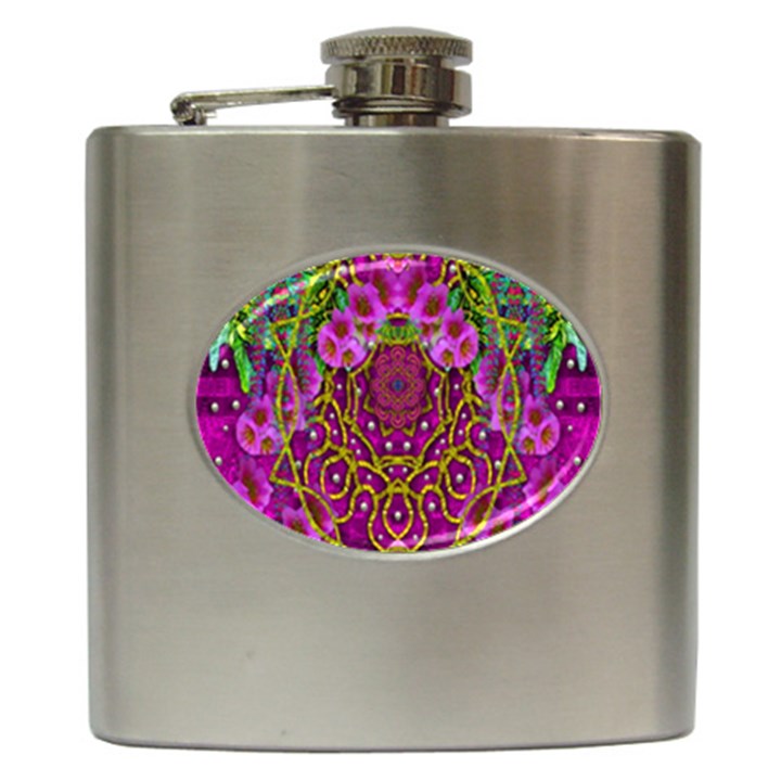 Star Of Freedom Ornate Rainfall In The Tropical Rainforest Hip Flask (6 oz)