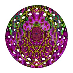 Star Of Freedom Ornate Rainfall In The Tropical Rainforest Round Filigree Ornament (two Sides) by pepitasart