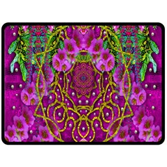 Star Of Freedom Ornate Rainfall In The Tropical Rainforest Double Sided Fleece Blanket (large)  by pepitasart