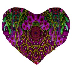 Star Of Freedom Ornate Rainfall In The Tropical Rainforest Large 19  Premium Flano Heart Shape Cushions by pepitasart