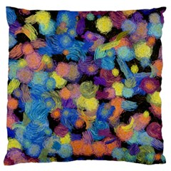 Paint Brushes On A Black Background                                        Standard Flano Cushion Case (two Sides) by LalyLauraFLM