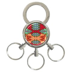 Misc Tribal Shapes                                               3-ring Key Chain by LalyLauraFLM