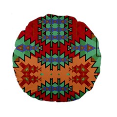 Misc Tribal Shapes                                         Standard 15  Premium Flano Round Cushion by LalyLauraFLM