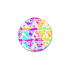 Pink Yellow Blue Green Texture                                                 Golf Ball Marker by LalyLauraFLM