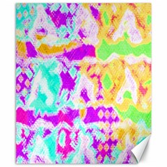 Pink Yellow Blue Green Texture                                                 Canvas 8  X 10  by LalyLauraFLM