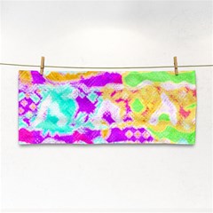 Pink Yellow Blue Green Texture                                                 Hand Towel by LalyLauraFLM