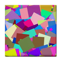 Colorful Squares                                                  Tile Coaster by LalyLauraFLM