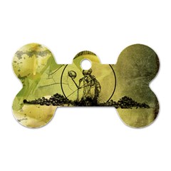 Awesome Creepy Skeleton With Skull Dog Tag Bone (two Sides) by FantasyWorld7