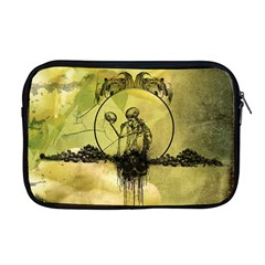 Awesome Creepy Skeleton With Skull Apple Macbook Pro 17  Zipper Case by FantasyWorld7