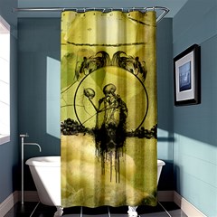 Awesome Creepy Skeleton With Skull Shower Curtain 36  X 72  (stall)  by FantasyWorld7