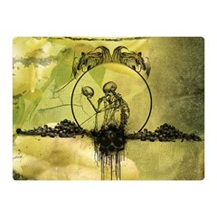 Awesome Creepy Skeleton With Skull Double Sided Flano Blanket (mini)  by FantasyWorld7