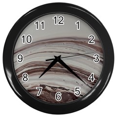 Brown Round Wall Clock (black) by WILLBIRDWELL