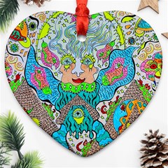 Angel Pyramid Blaster Heart Ornament (two Sides) by chellerayartisans