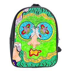 Supersonic Cosmic Galaxy Eyes School Bag (xl) by chellerayartisans