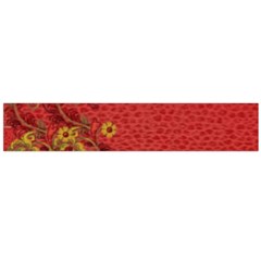 Red Flowers On Red Print Background By Flipstylez Designs Large Flano Scarf  by flipstylezfashionsLLC