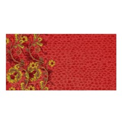 Red Flowers On Red Print Background By Flipstylez Designs Satin Shawl by flipstylezfashionsLLC