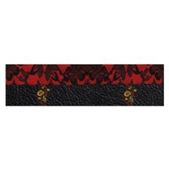 Red And Black Leather Red Lace By Flipstylez Designs Satin Scarf (oblong) by flipstylezfashionsLLC