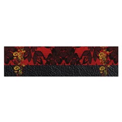 Red And Black Leather Red Lace Design By Flipstylez Designs Satin Scarf (oblong) by flipstylezfashionsLLC