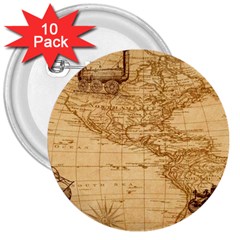 Map Discovery America Ship Train 3  Buttons (10 pack) 