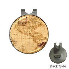 Map Discovery America Ship Train Hat Clips with Golf Markers