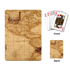 Map Discovery America Ship Train Playing Cards Single Design