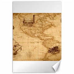 Map Discovery America Ship Train Canvas 12  x 18 