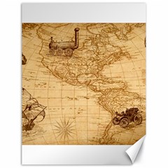 Map Discovery America Ship Train Canvas 18  x 24 