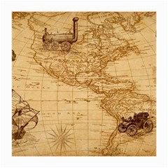 Map Discovery America Ship Train Medium Glasses Cloth (2-Side)