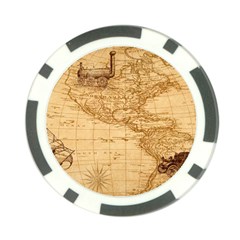 Map Discovery America Ship Train Poker Chip Card Guard