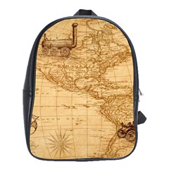 Map Discovery America Ship Train School Bag (Large)