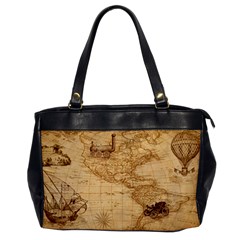 Map Discovery America Ship Train Oversize Office Handbag