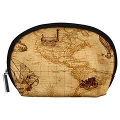 Map Discovery America Ship Train Accessory Pouch (Large)