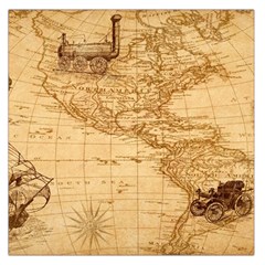 Map Discovery America Ship Train Large Satin Scarf (Square)