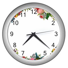 Flower 1770191 1920 Wall Clock (silver) by vintage2030