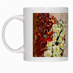 Letter Floral White Mugs