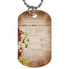 Letter Floral Dog Tag (one Side) by vintage2030