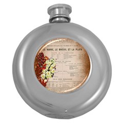 Letter Floral Round Hip Flask (5 Oz)