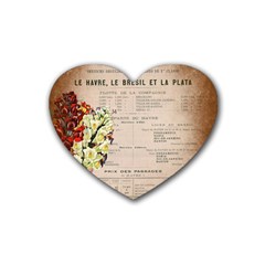 Letter Floral Rubber Coaster (heart)  by vintage2030