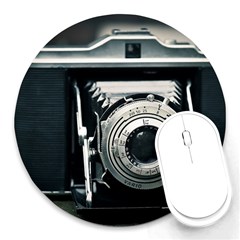 Photo Camera Round Mousepads by vintage2030