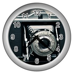 Photo Camera Wall Clock (silver) by vintage2030