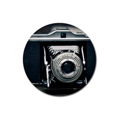 Photo Camera Rubber Coaster (round)  by vintage2030