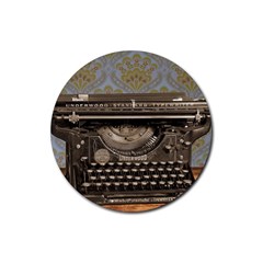 Typewriter Rubber Coaster (round)  by vintage2030