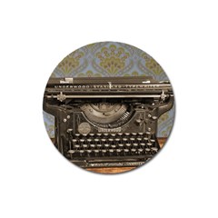 Typewriter Magnet 3  (round) by vintage2030