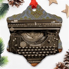 Typewriter Snowflake Ornament (two Sides) by vintage2030