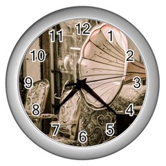 Flea Market Redord Player Wall Clock (silver) by vintage2030